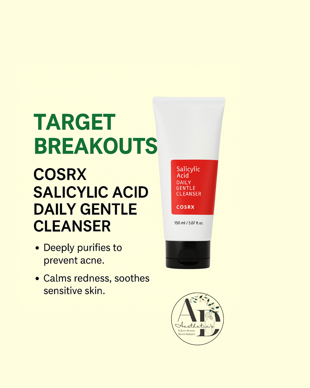 COSRX Salicylic Acid Daily Gentle Cleanser